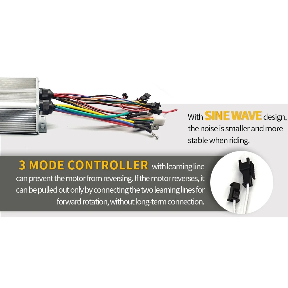 Electric Bicycle Conversion Kit 1000W 36V 48V 30A Motor Controller + LCD Display