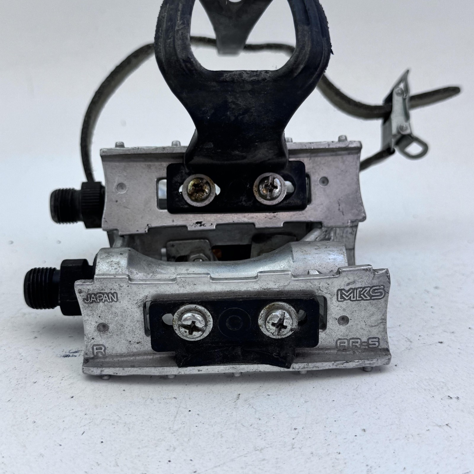 Vintage MKS AR-5 Road Bike Pedals Christophe Toe Clip Strap Reflectors 9/16 A39