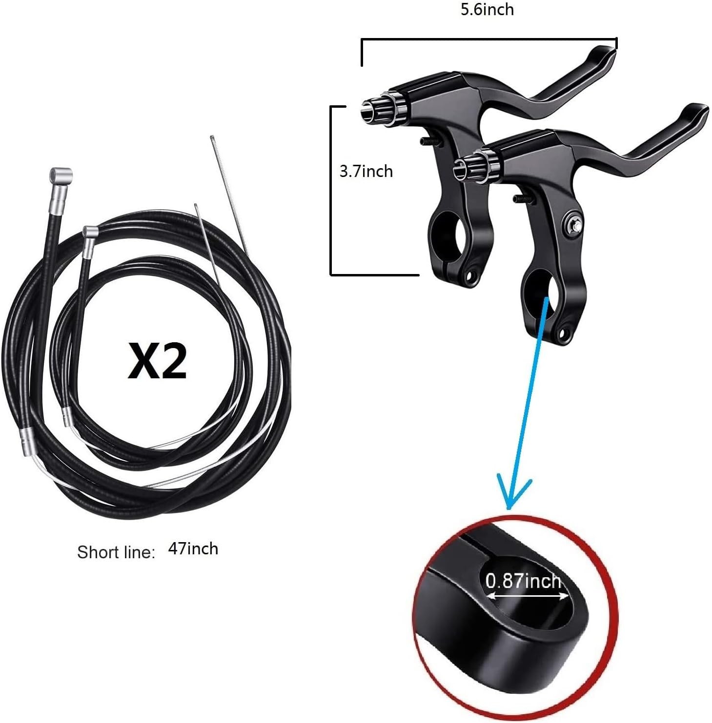 Bike Disc Brake Kit,Bike Front and Back Kit-Calipers,2 BB8, Black