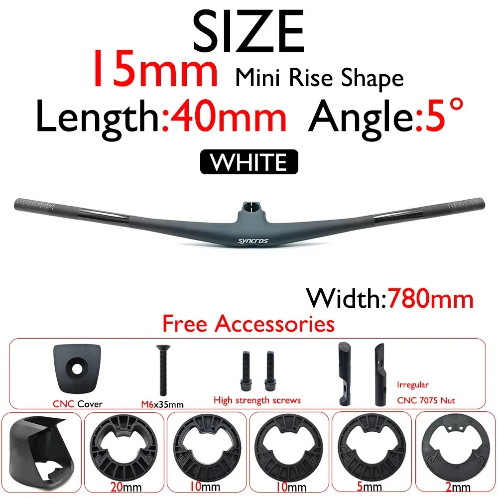 SYNCROS Carbon Integrated MTB Handlebar 4°/5°,15/25mm Rise for Sparks Frame