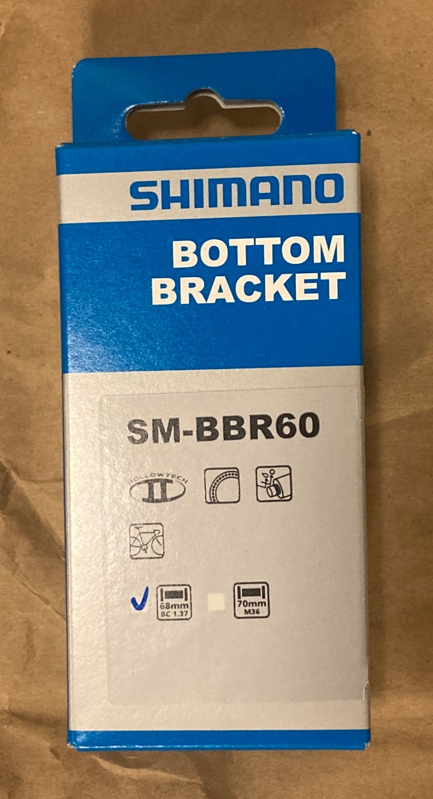 Shimano SM-BBR60 Bottom Bracket 68mm BC 1.37 – Black – BRAND NEW