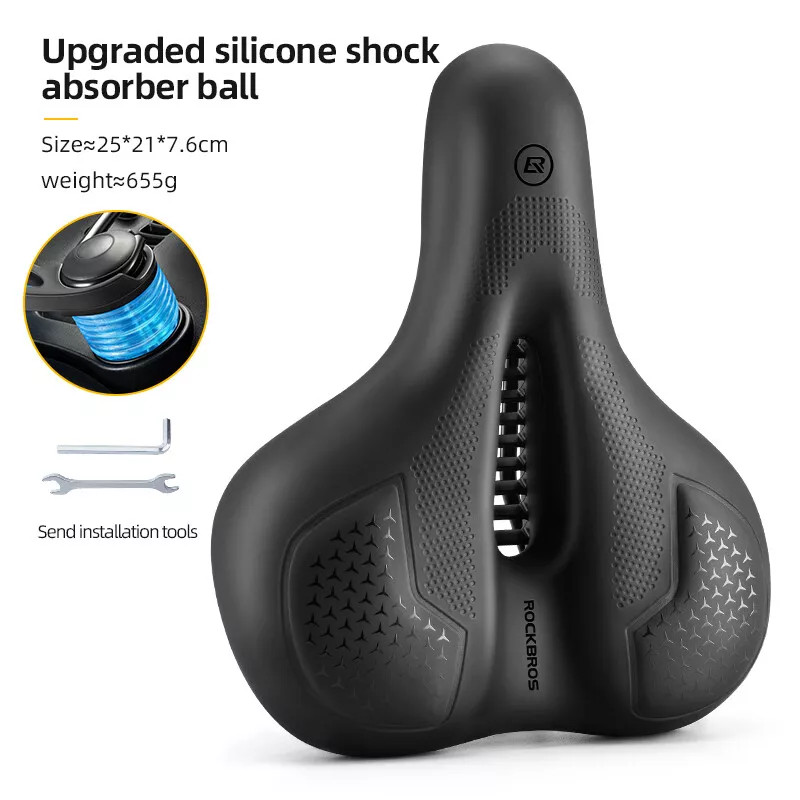 Bicycle Saddle Bike Comfort Wide Soft Gel Bike Seat Sporty Air Cushion Men Women