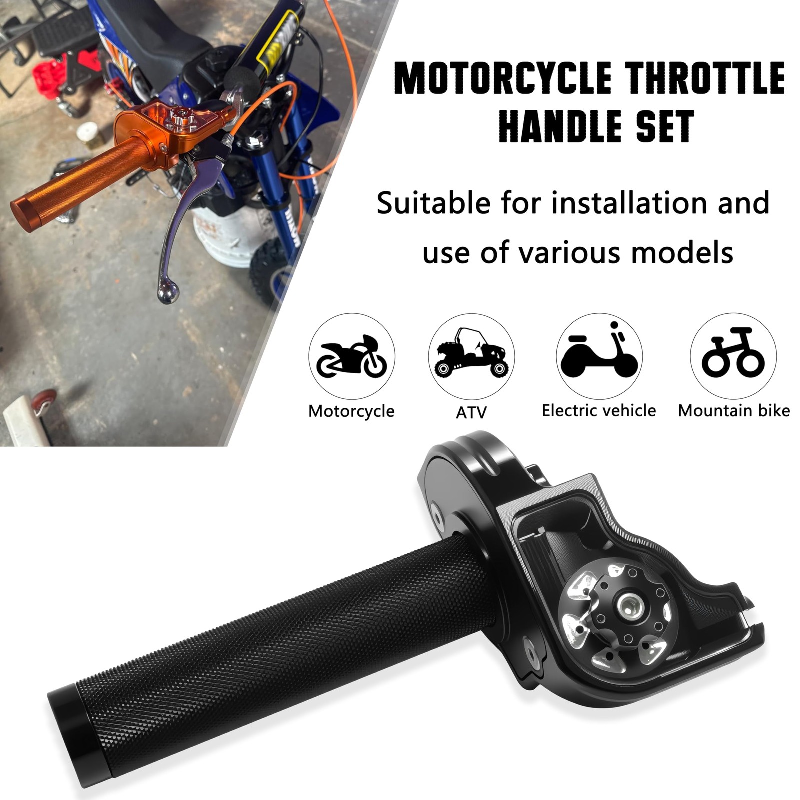 Jxpang Motorcycle Throttle Grip 7/8 22Mm Cnc Aluminum Quick Twister Throttle