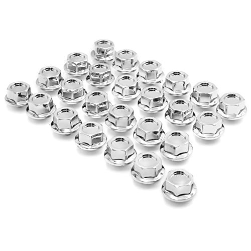 6.5mm(0.26″) Wheel Rim Lip Rivets Nuts Chrome Silver Universal Replacement,