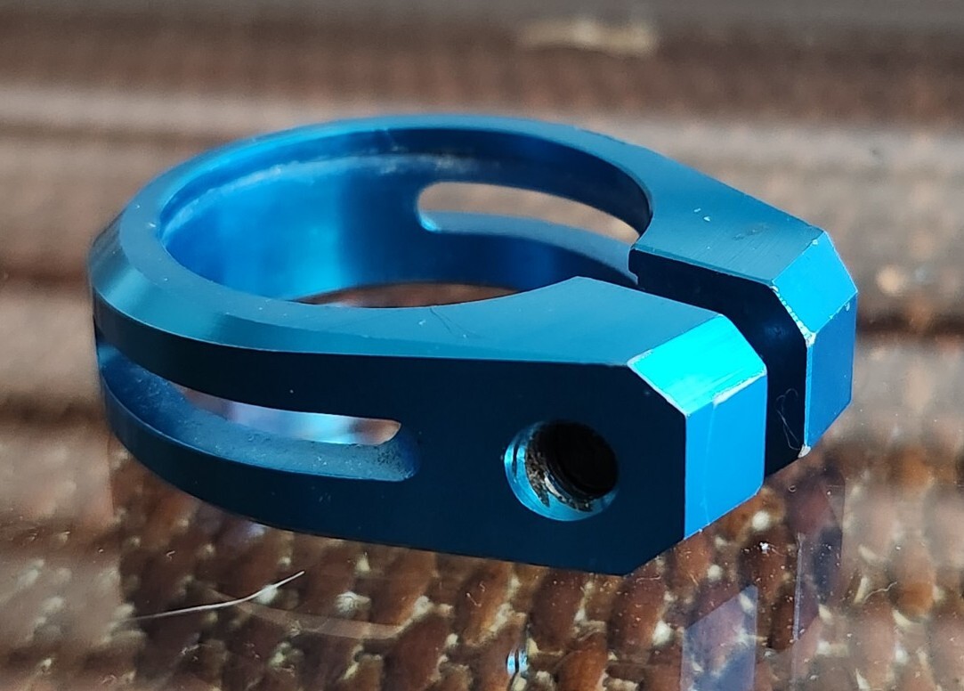 Vintage Deity Blue Anodized Seat post Clamp 34.6 **fast Shipping**