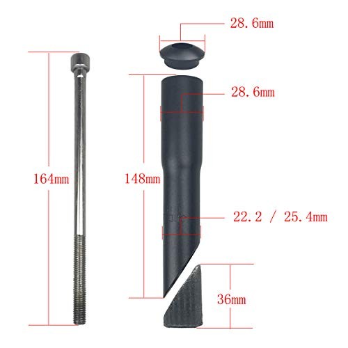 Aluminum Alloy Bike Fork Stem Quill Riser Extender Extension Road 22.2mm Black
