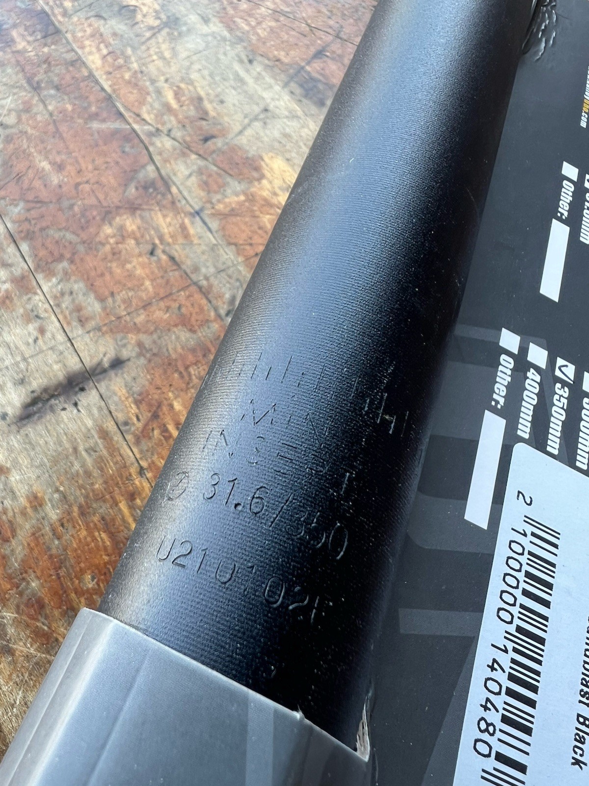 Kalloy UNO Seatpost SP-265 31.6mm x 350mm Sandblast Black Aluminum