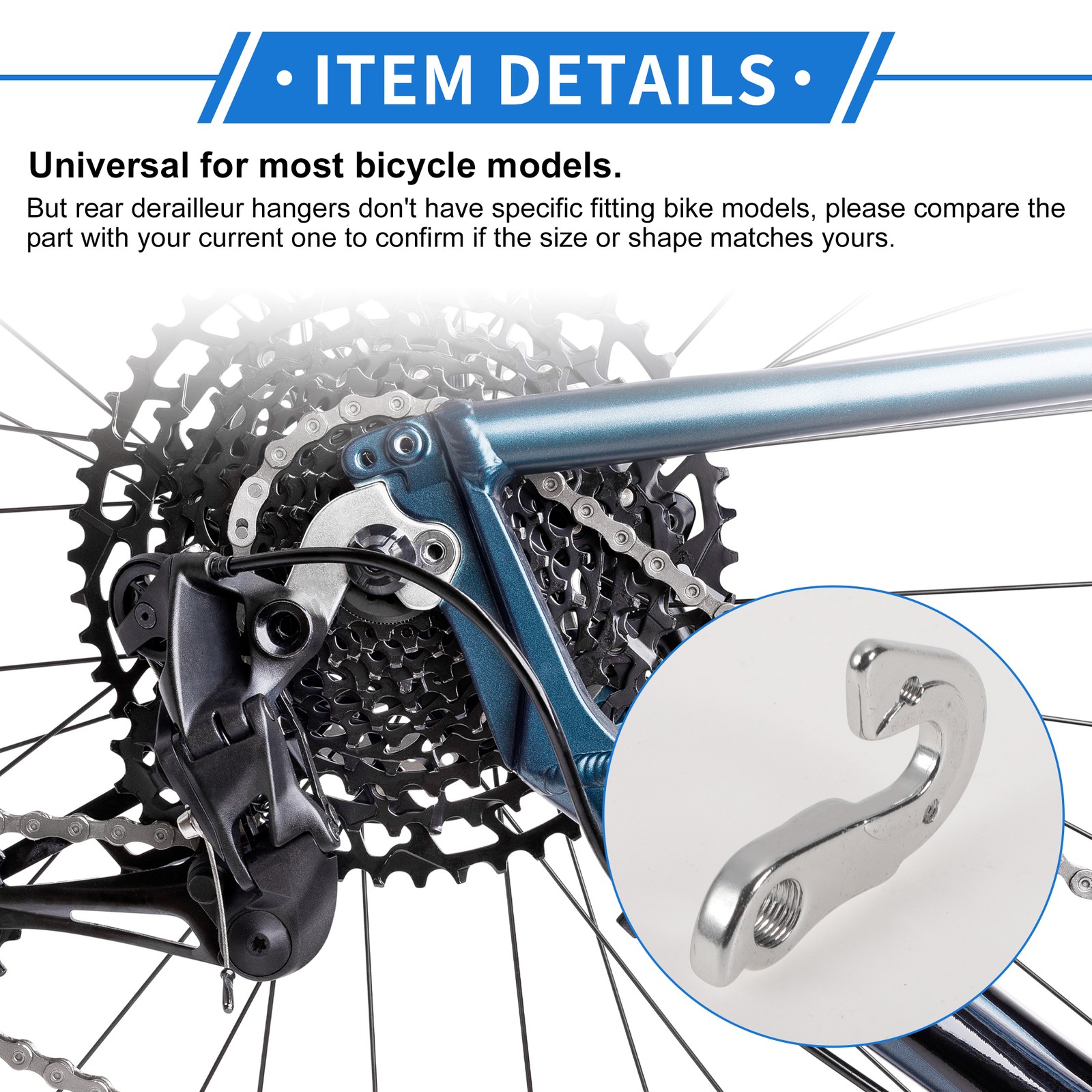 Bike Rear Derailleur Hanger Aluminium Alloy Tail Hook Type 95 Sized 2.13″x1.54″