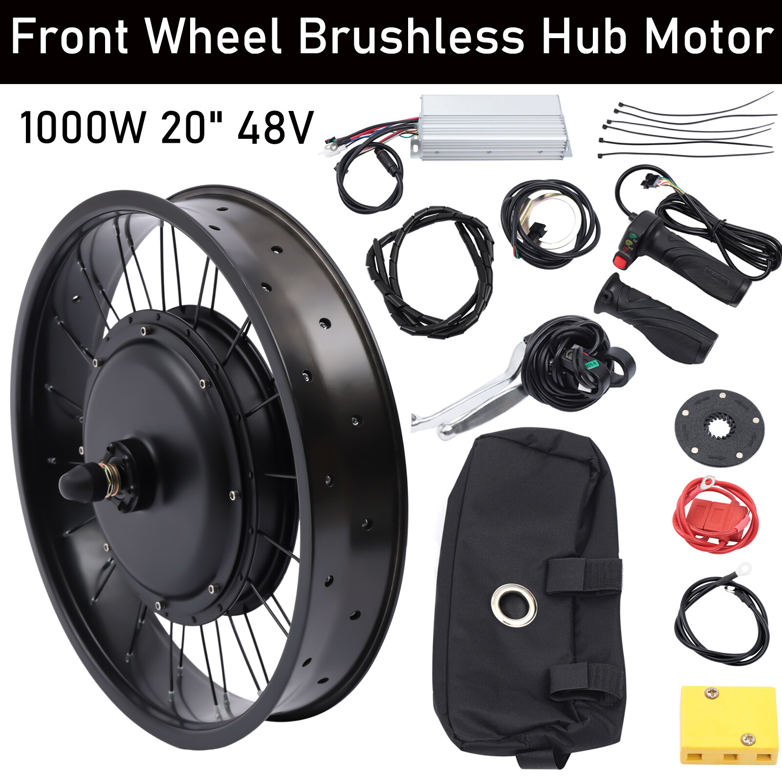 20″ 48V 1000 W E-Bike Electric Bicycle Motor Conversion Kit Fat Tire Front Wheel