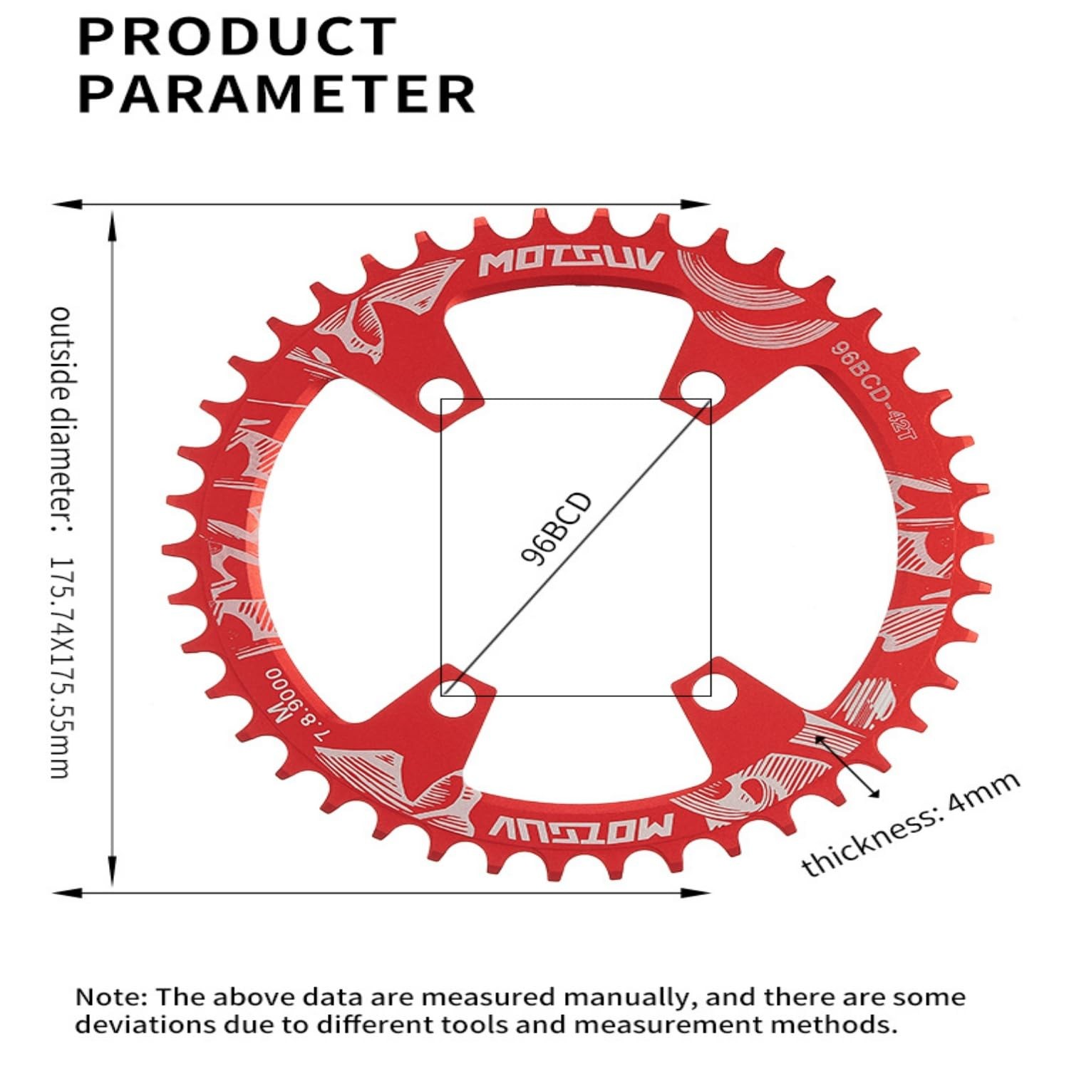 YBEKI 96 BCD Chainring CNC 7075T6 Aluminum 30T42T Narrow Wide Chainwheel | Mo…