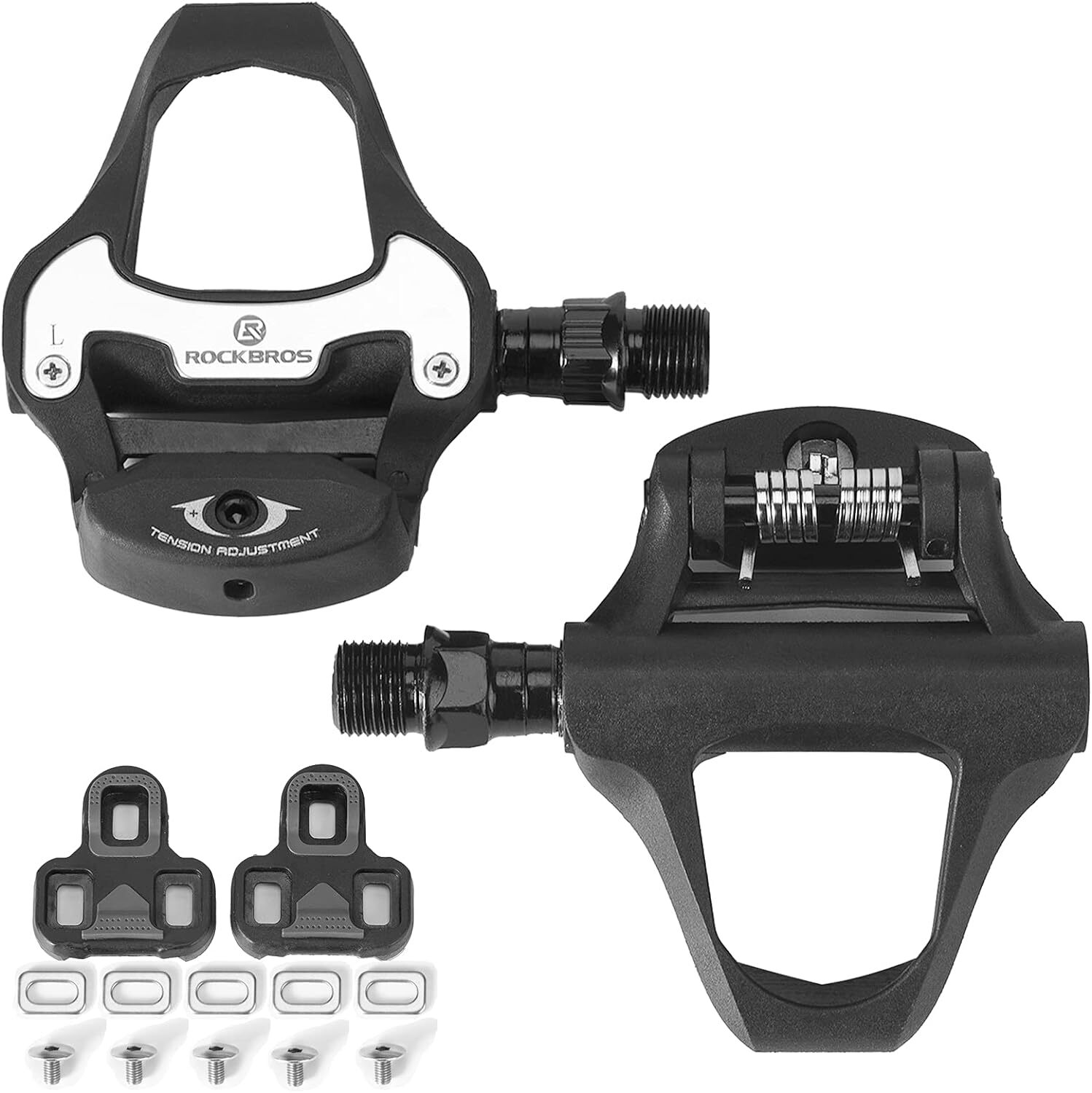 ROCKBROS Road Bike Self-lock Pedals 2pcs/set With SPD-SL/LOOK KEO Cleat 2 Sealed