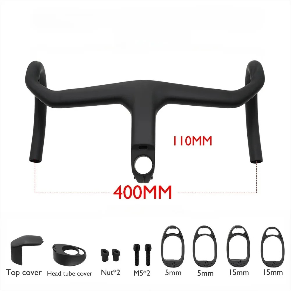 Carbon Fiber Aero Road Bike Integrated Handlebar with Stem Angle -7° Accessories