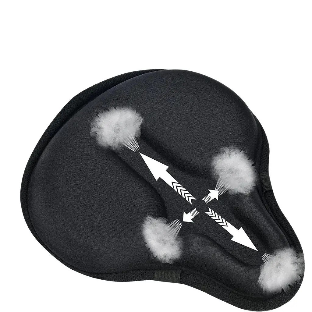 Comfort Bike Seat Cushion Soft Gel Extra Wide Big Bum Bicycle Saddle Pad Sporty