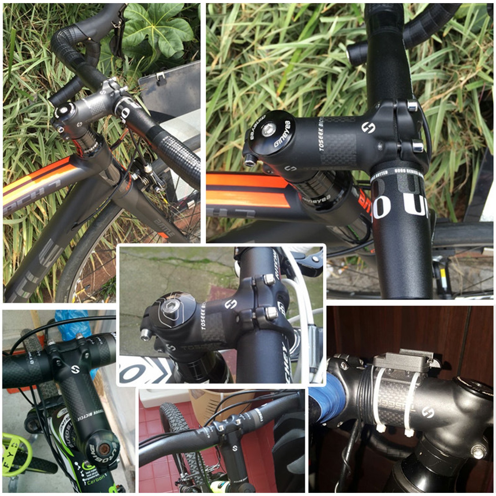 6°/17° Carbon Fiber Bicycle Stem MTB Cycling Aluminum Road Bike Handle Bar Stem