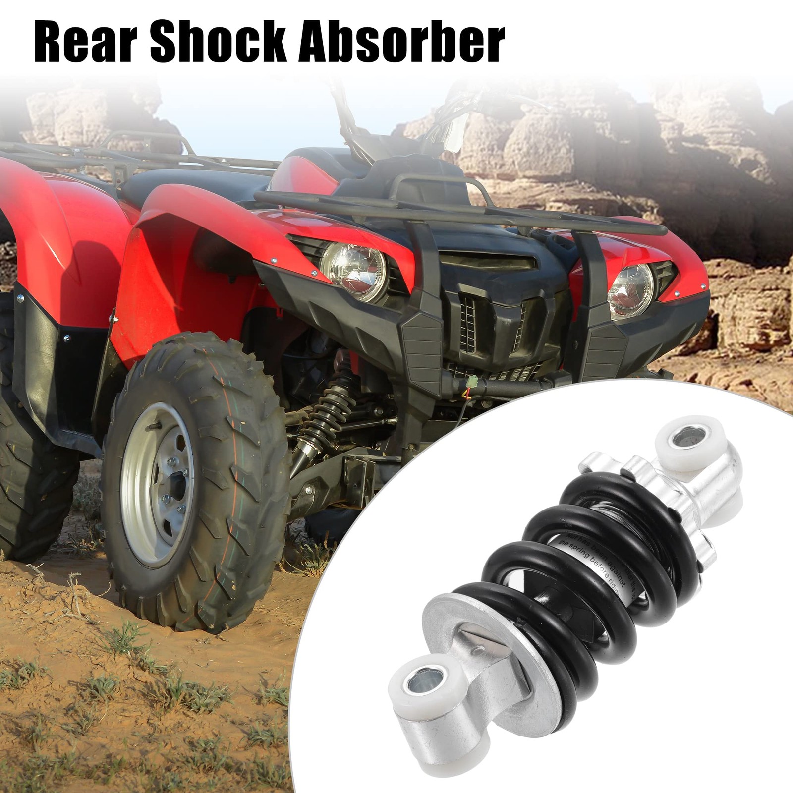 X AUTOHAUX Rear Shock Absorber 100mm 750lbs 100mm, Black, Silver Tone
