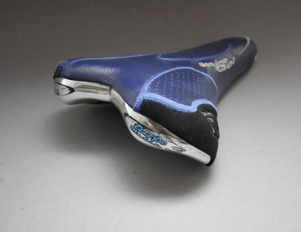 Selle Italia Turbo Matic 3 Genuine Gel Saddle / Blue / 2000 / gios pinarello