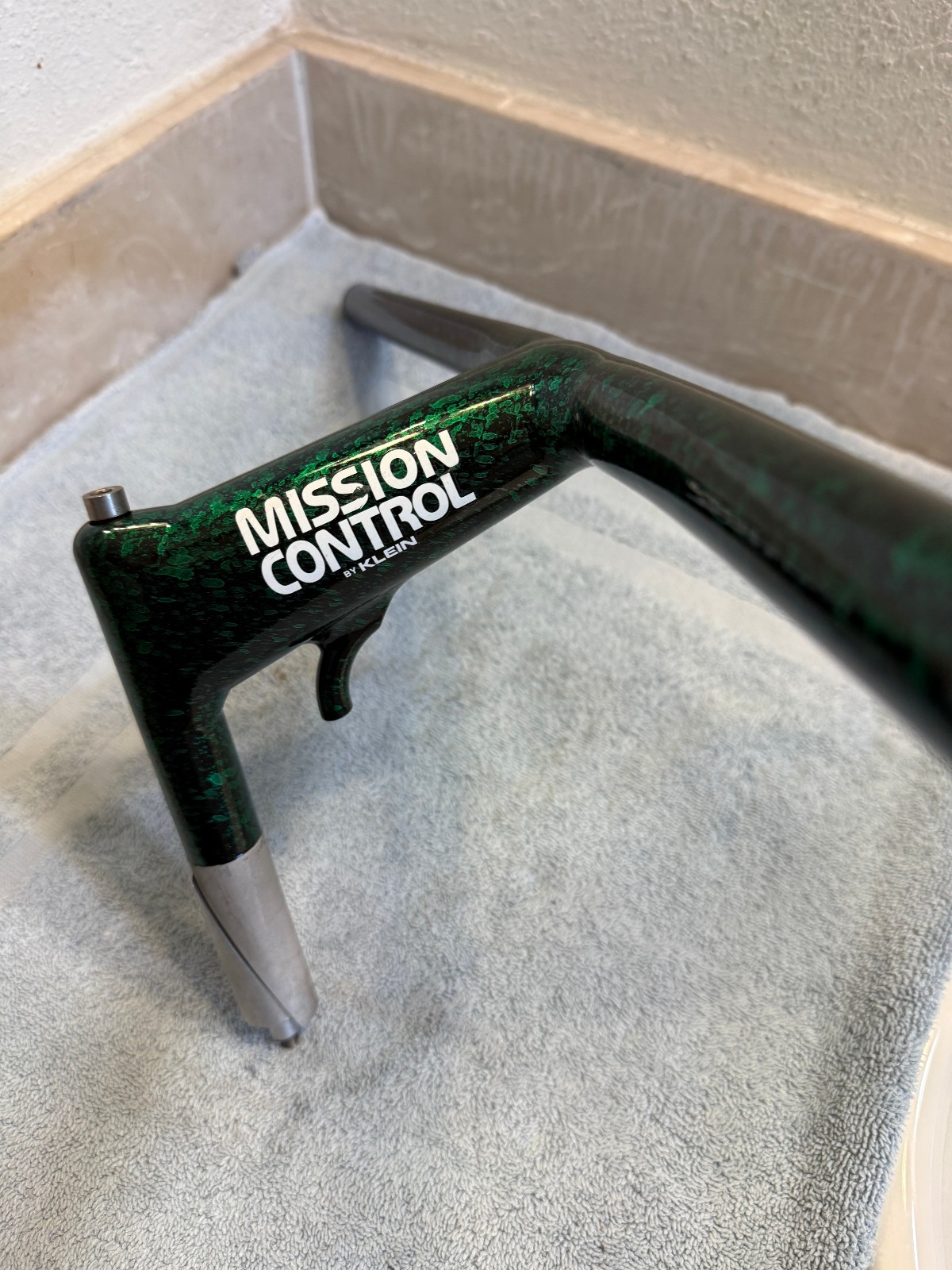 Vintage Klein Mission Control Handlebar Stem Combo 22.2 Quill Green Splatter