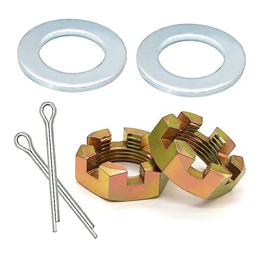 2 Sets Trailer Nut Kit for 1″ Shaft Spindle, Includes 1″ Shaft Spindle Nuts 1″