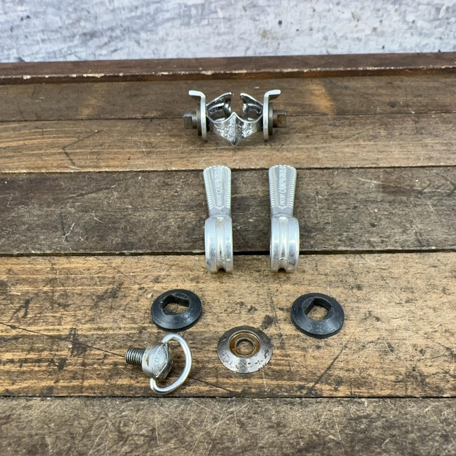 Vintage Campagnolo Friction Shifter Set Down Tube Clamp 28.6 Arms PARTS
