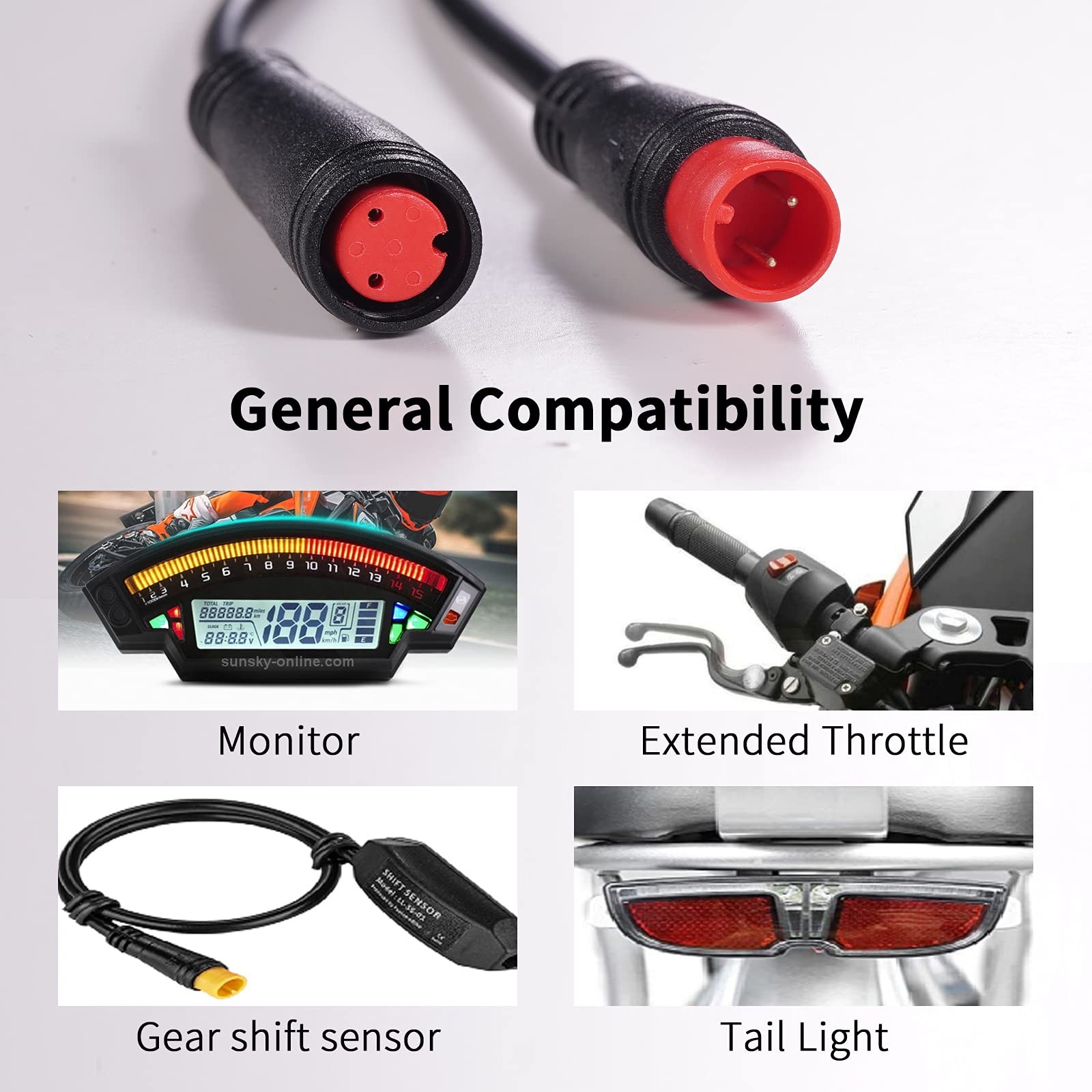 baluoqi Extension Cable 2Pin/3Pin/4Pin/5Pin/6Pin/8Pin/9Pin Waterproof Plug Wo…