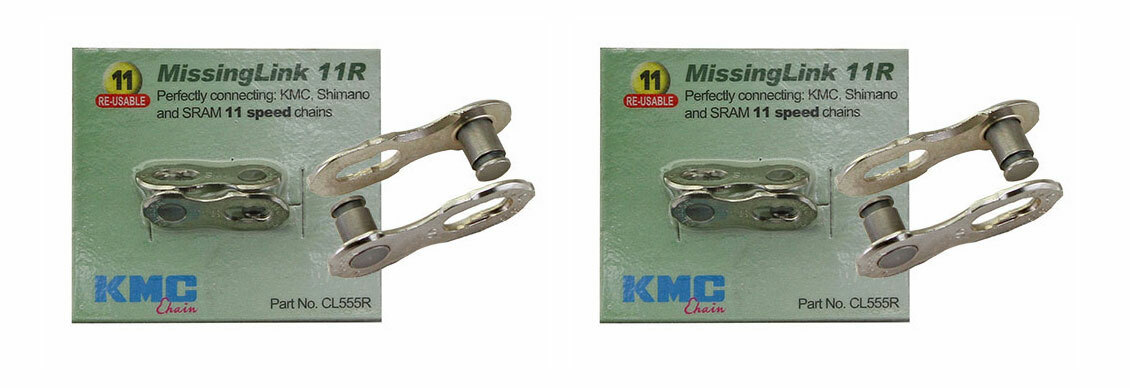 NEW! KMC CHAIN MISSINGLINK CON 11/SPEED 5.5MM PIN IN SILVER SOLD BY PAIR.