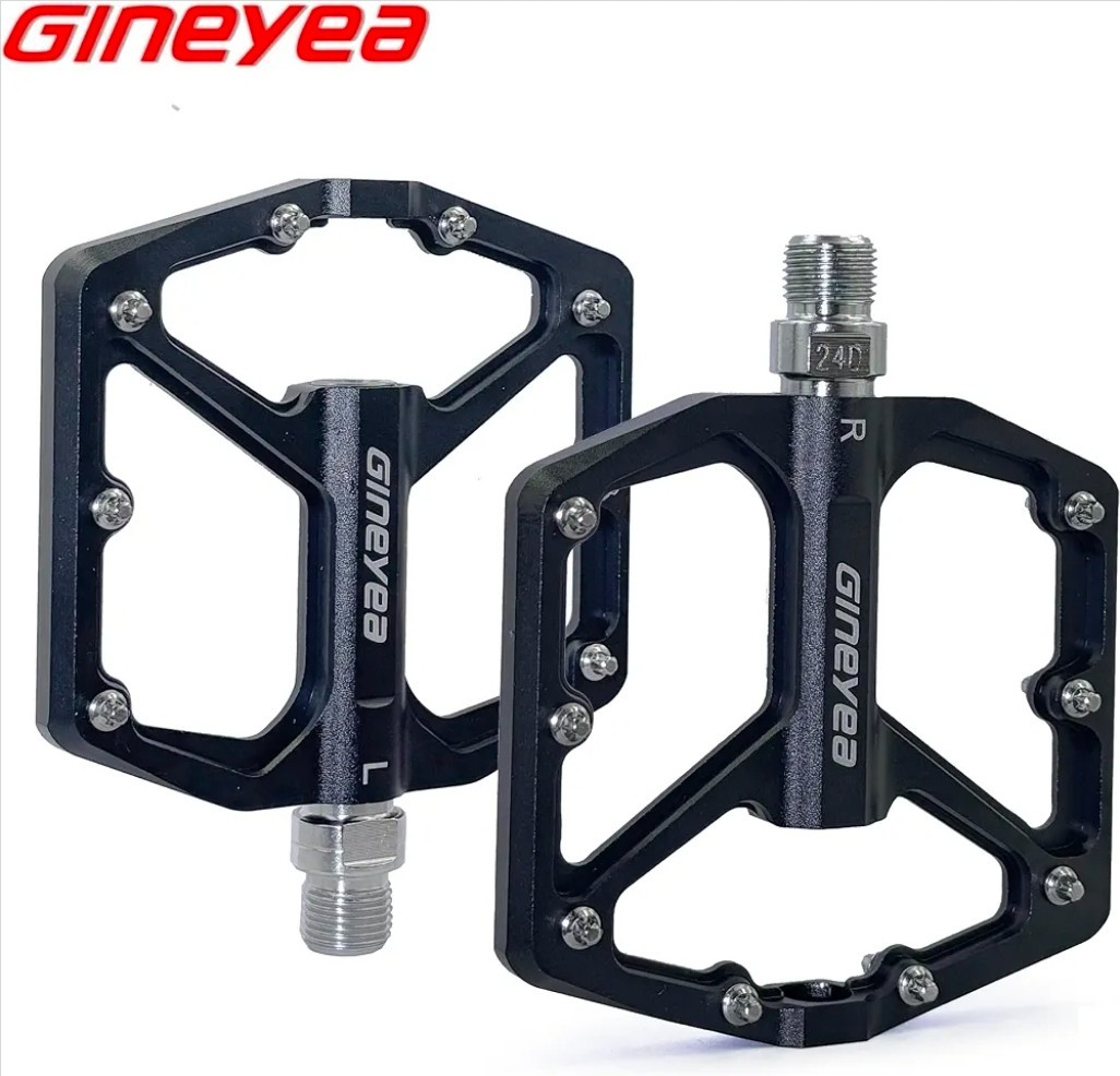 Gineyea Mountain / BMX Bike Pedals, Aluminum Alloy, 3 Sealed Bearings, Black