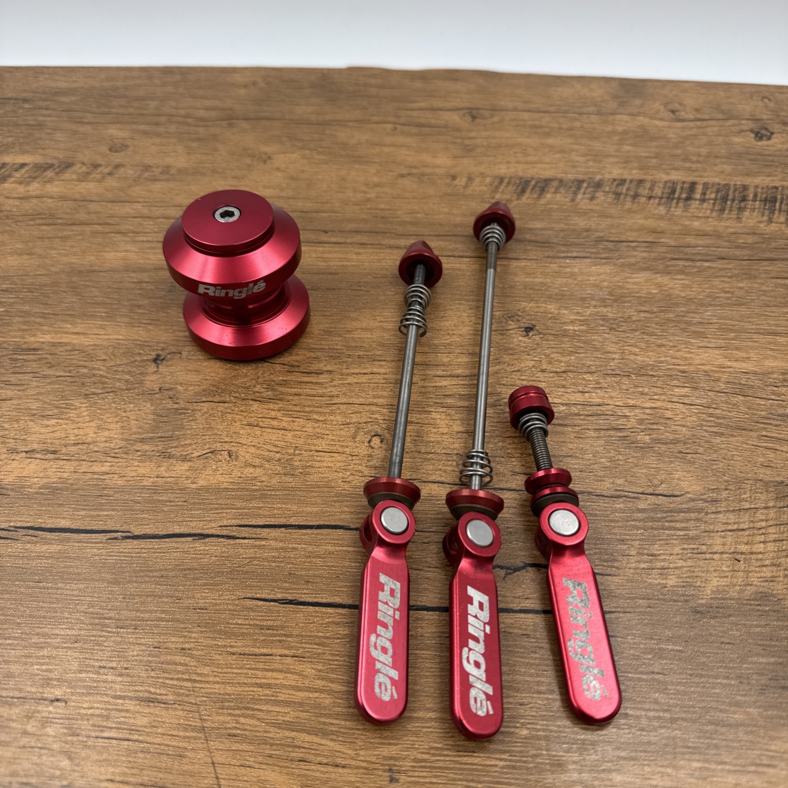 Ringle Slamma Jamma Headset / Twister Mountain Bike Skewer Set Red Vintage MTB
