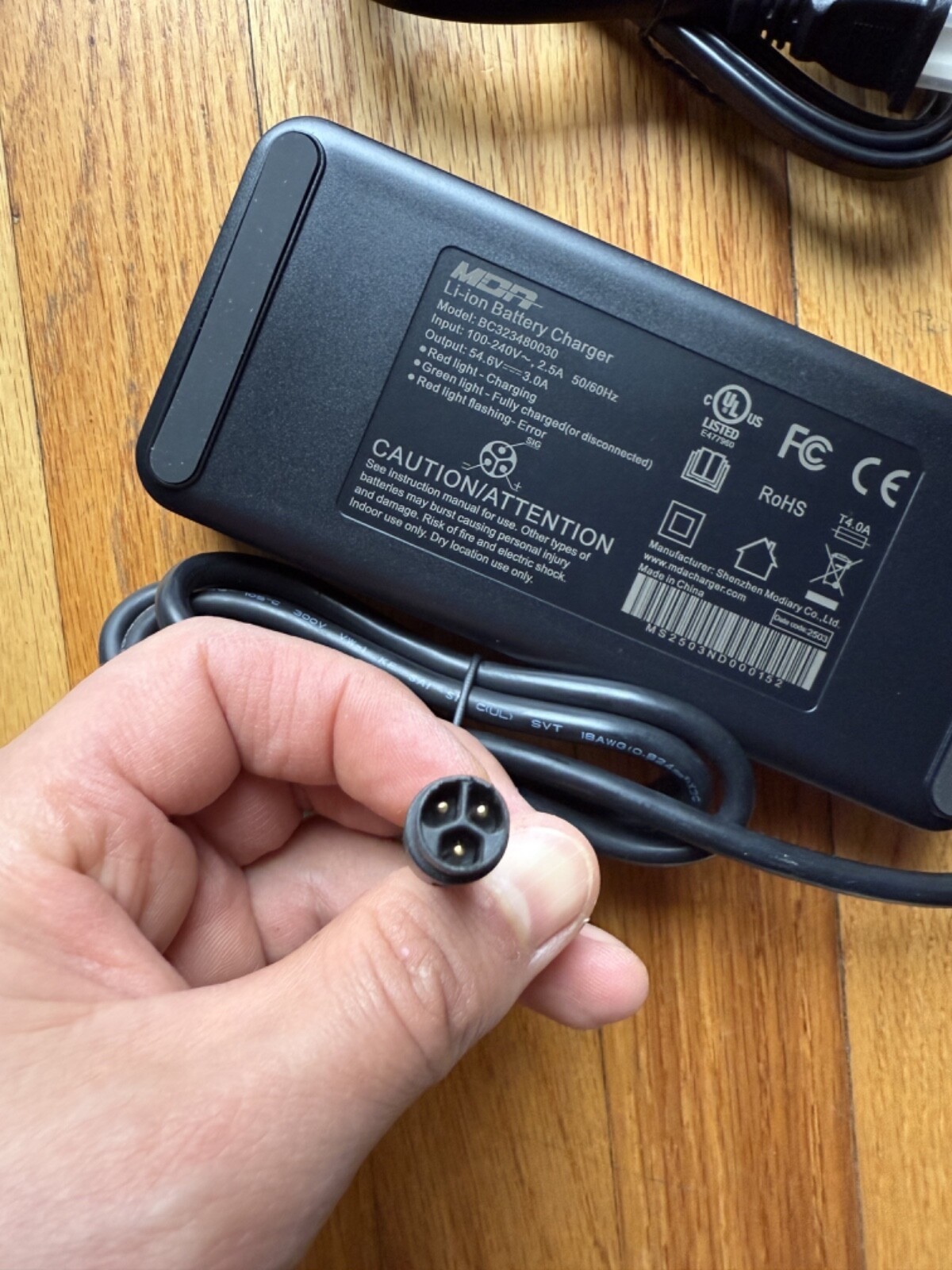 48V Li-ion Battery Charger 54.6V 3A Compatible with Bandit X-Trail Pro UL 62368