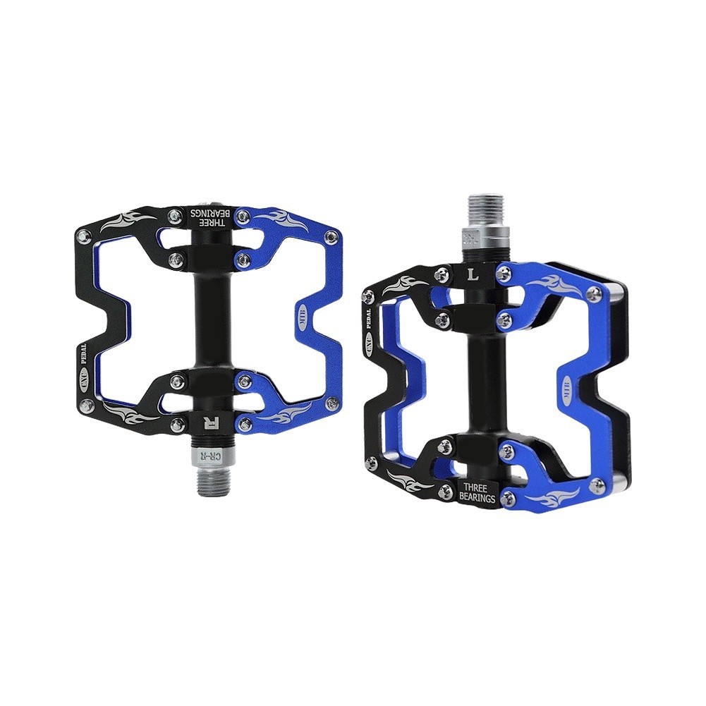 Mountain Bike Pedal Aluminum Alloy with Steel Axle 117×104.5mm Black Silver