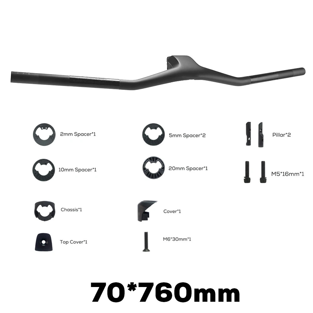 -40° Rise Full Carbon Mountain Bike Handlebar 28.6mm Integrated Cockpit Drop Bar