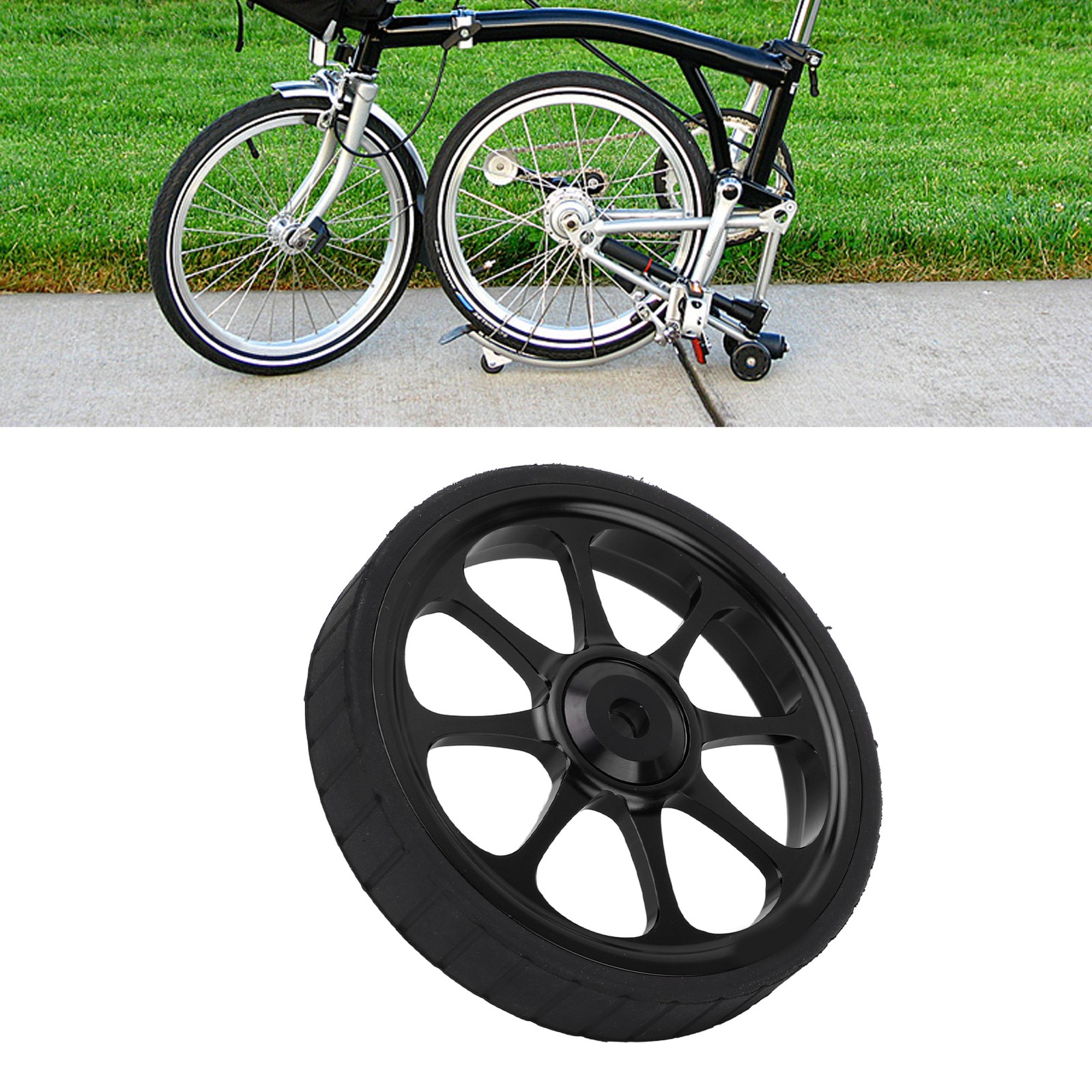 Aluminum Folding Bike Easy Wheel 82mm For Brompton/3sixty (Black)