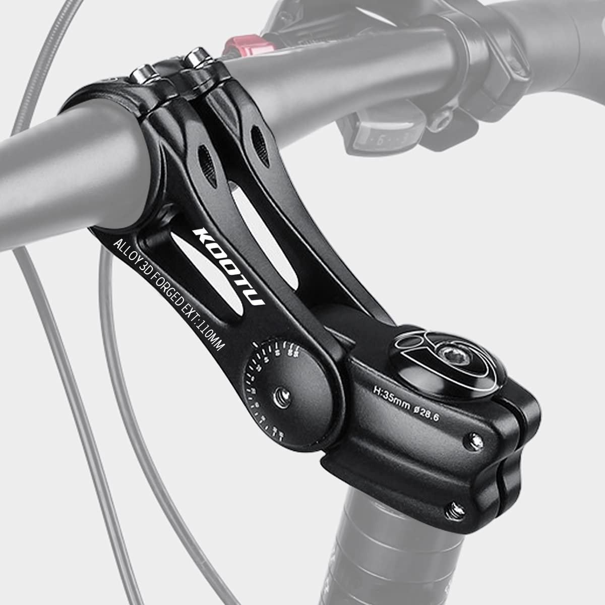 Adjustable Bike Stem, 28.6mm / 31.8mm Bike Handlebar Extender ±85 Degree Alum…