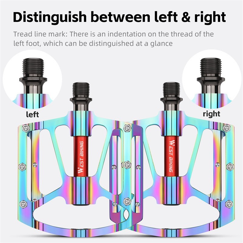 WEST BIKING 3 Sealed Bearing 9/16″ Bicycle Pedals Cycling Bike Pedals Colorful