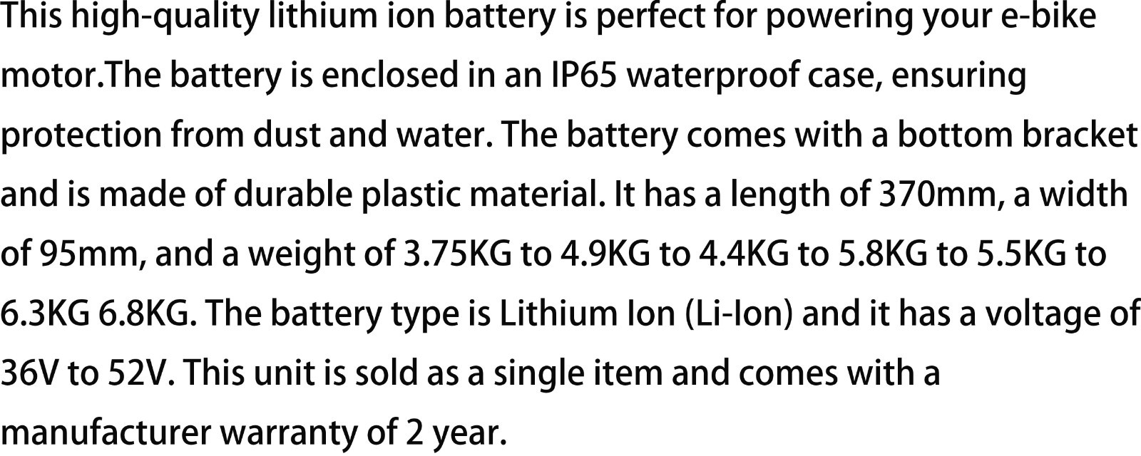 52V 48V 36V 20Ah 15Ah 10Ah 1500W 1000W 750W Electric Bike Lithium Ebike Battery