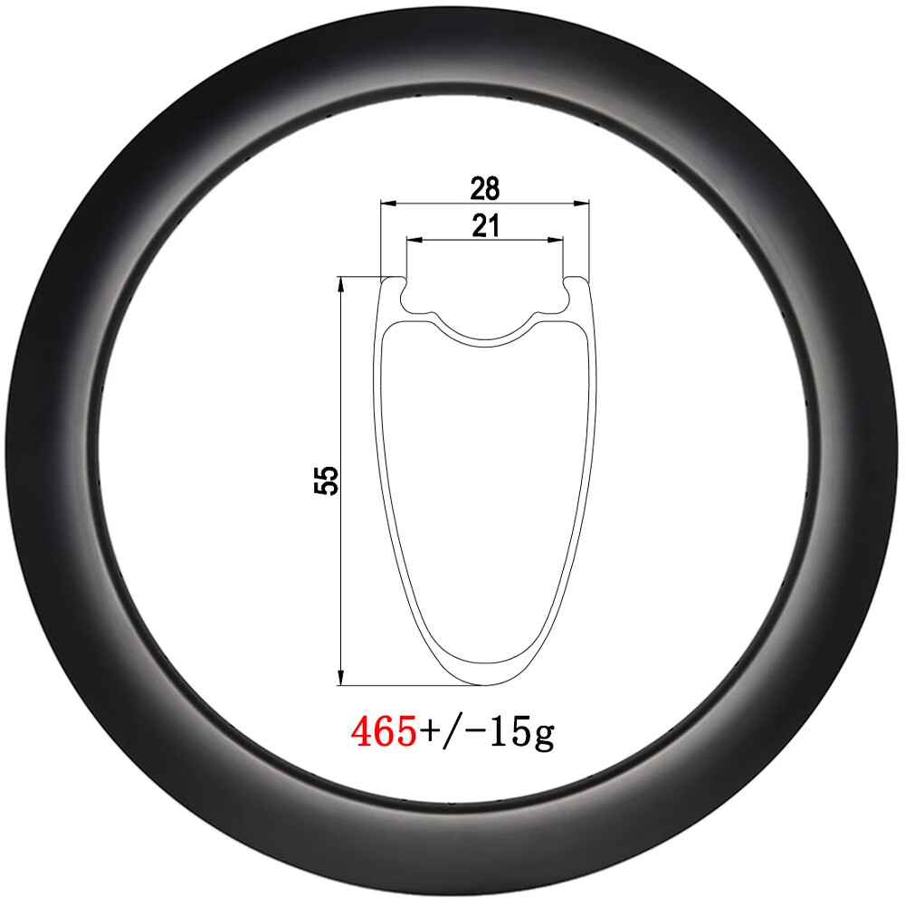 700C UD 3K 12K Carbon Rim for Road Bike Disc Brake Clincher Tubeless 20-36 Holes