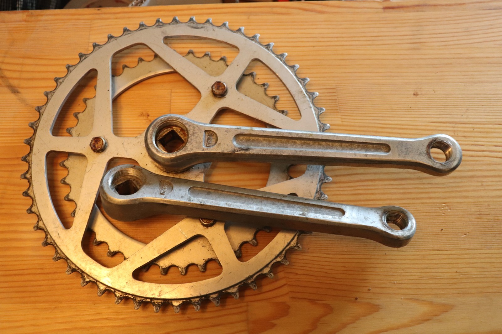 Vintage Sugino Maxy Crank Set 3 Arm 171 mm Forged Alloy 70s Race Eroica