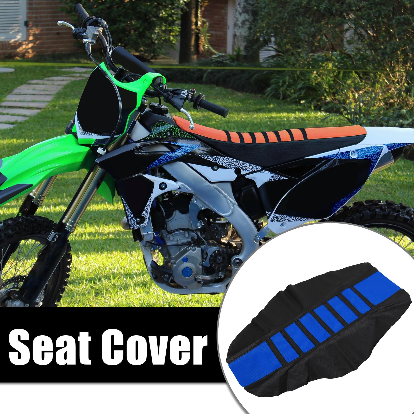 X AUTOHAUX Universal Motorcycle Pit Dirt Bike Faux Leather Soft Seat Cover An…