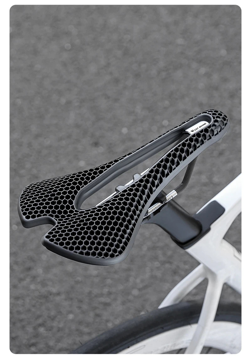 3D Honeycomb Bike Seat Cushion Soft Comfort Bicycle Saddle Wide Shock Absorbing