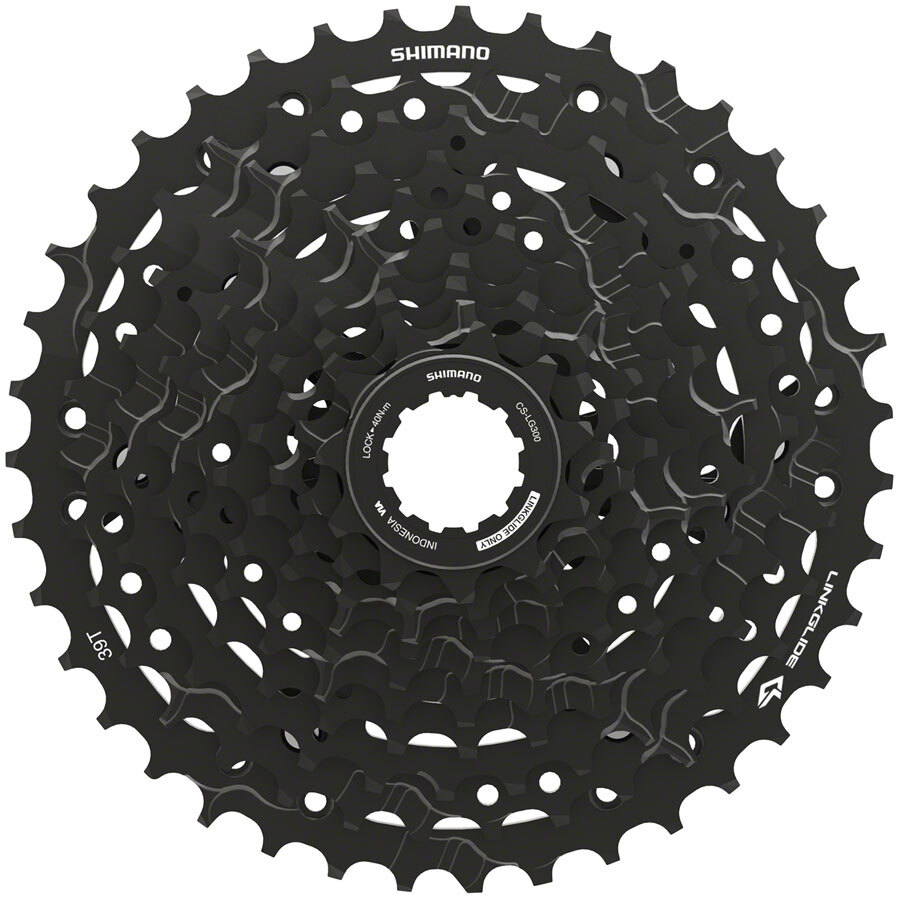 Shimano CUES CS-LG300-10 Cassette – 10-Speed, 11-39t, LINKGLIDE, Black