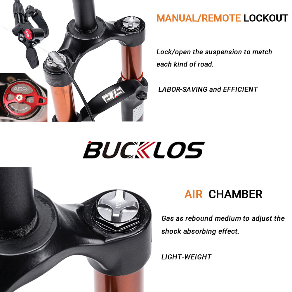 BUCKLOS For Suntour XC Air Fork MTB Bike 26/27.5/29″ Remote/Manual 100mm/120mm