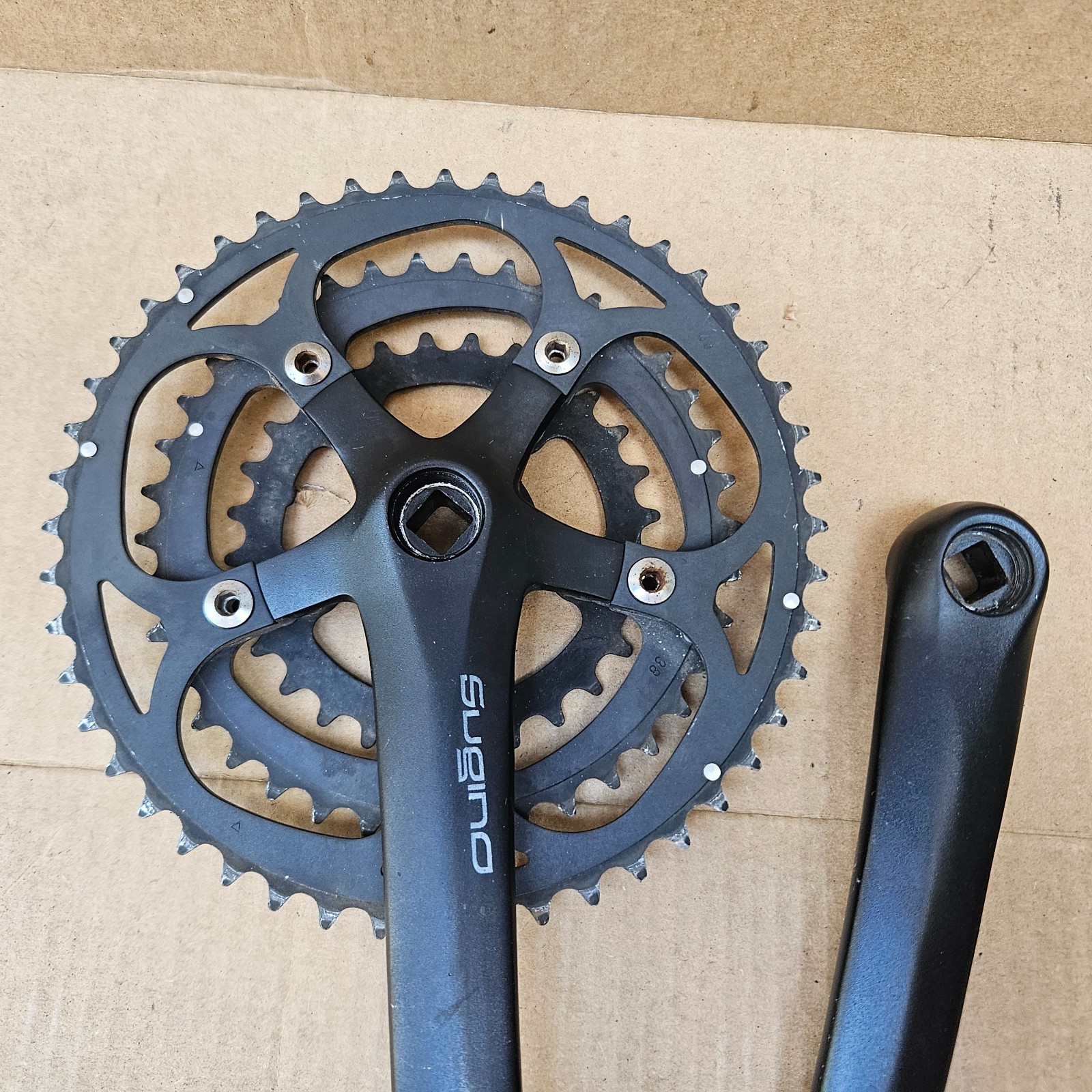 Sugino XD2L Forged Triple Road Touring Bike Crankset 175mm 48/38/28 Black XD2