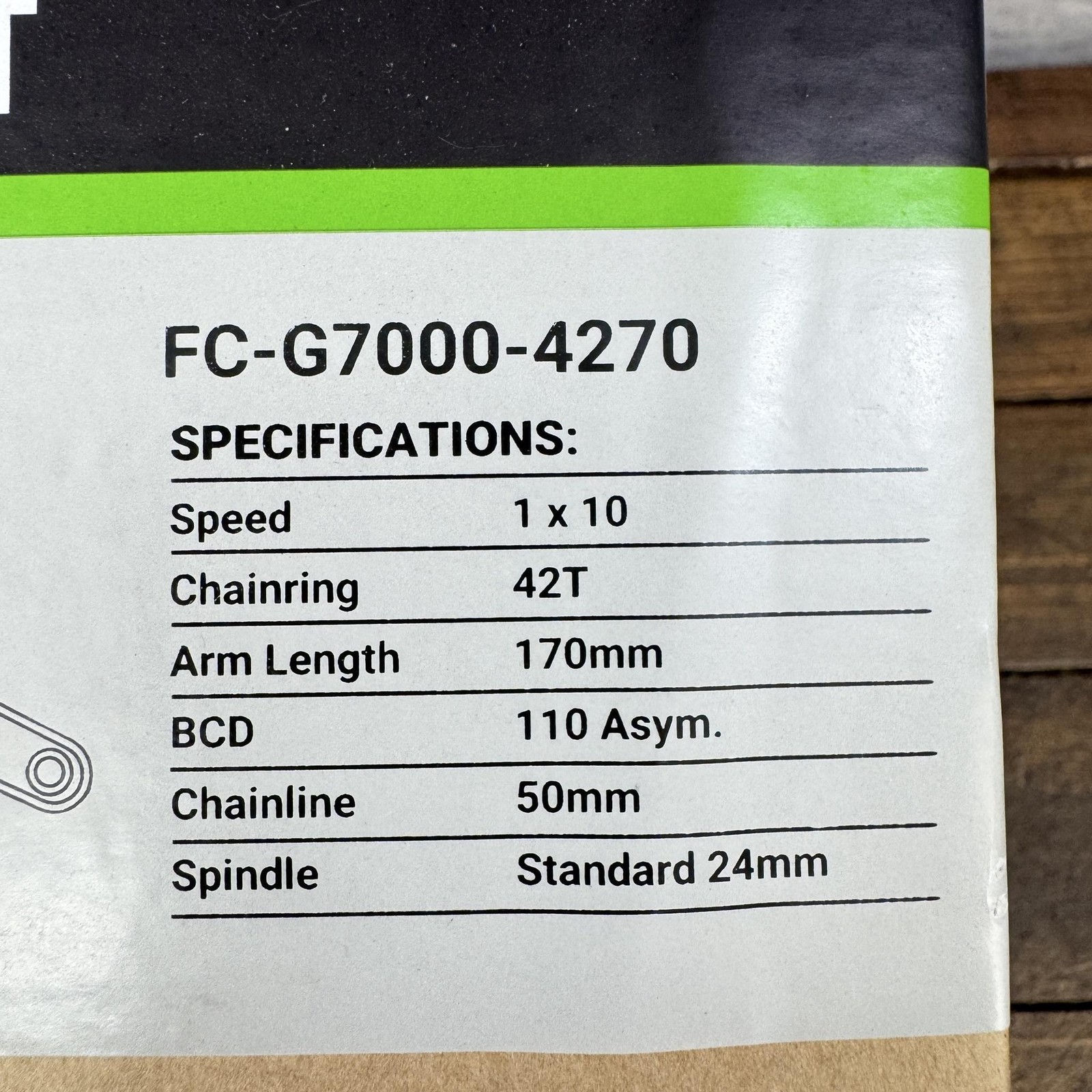 MicroSHIFT Sword Crankset FC-G7000-4270 170mm 42T 1×10 110 BCD 24mm Road