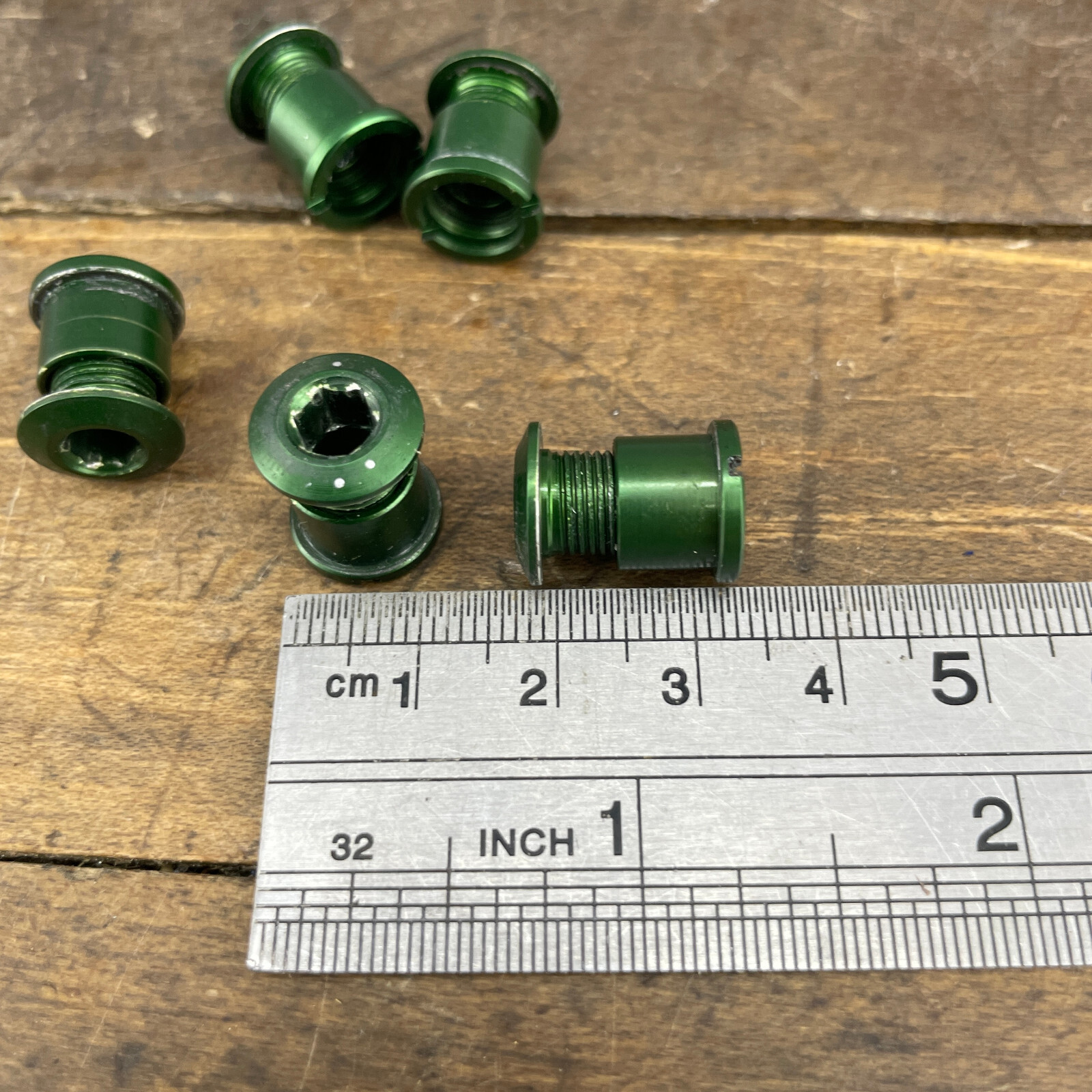 Chainring Bolt Set Green Aluminum 5 Rasta Lightweight Mountain 90s MTB Alloy