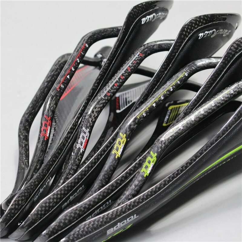 Carbon Fiber + Leather Bicycle Saddle Road Mountain Bike Saddle Seat Pad Cushion