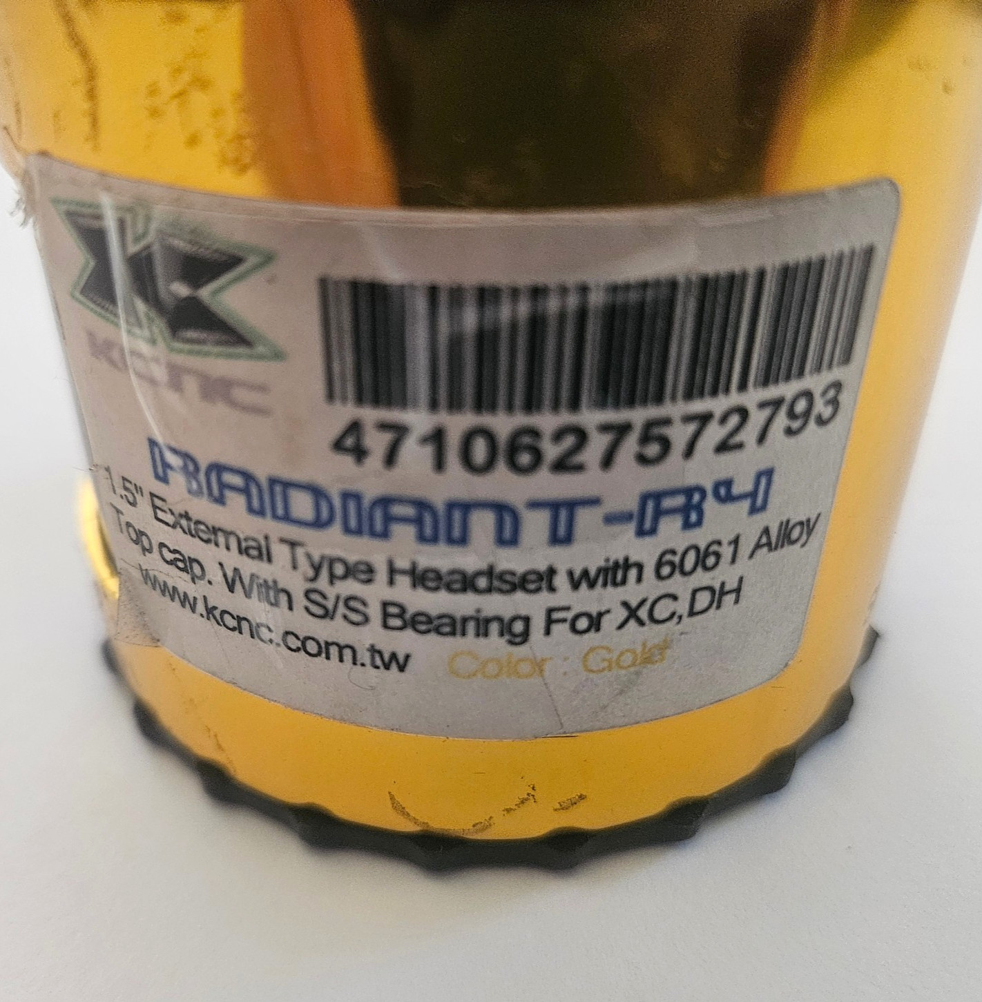 KCNC Radiant R4 MTB Integral Headset, 1.5″, Gold, New in Box