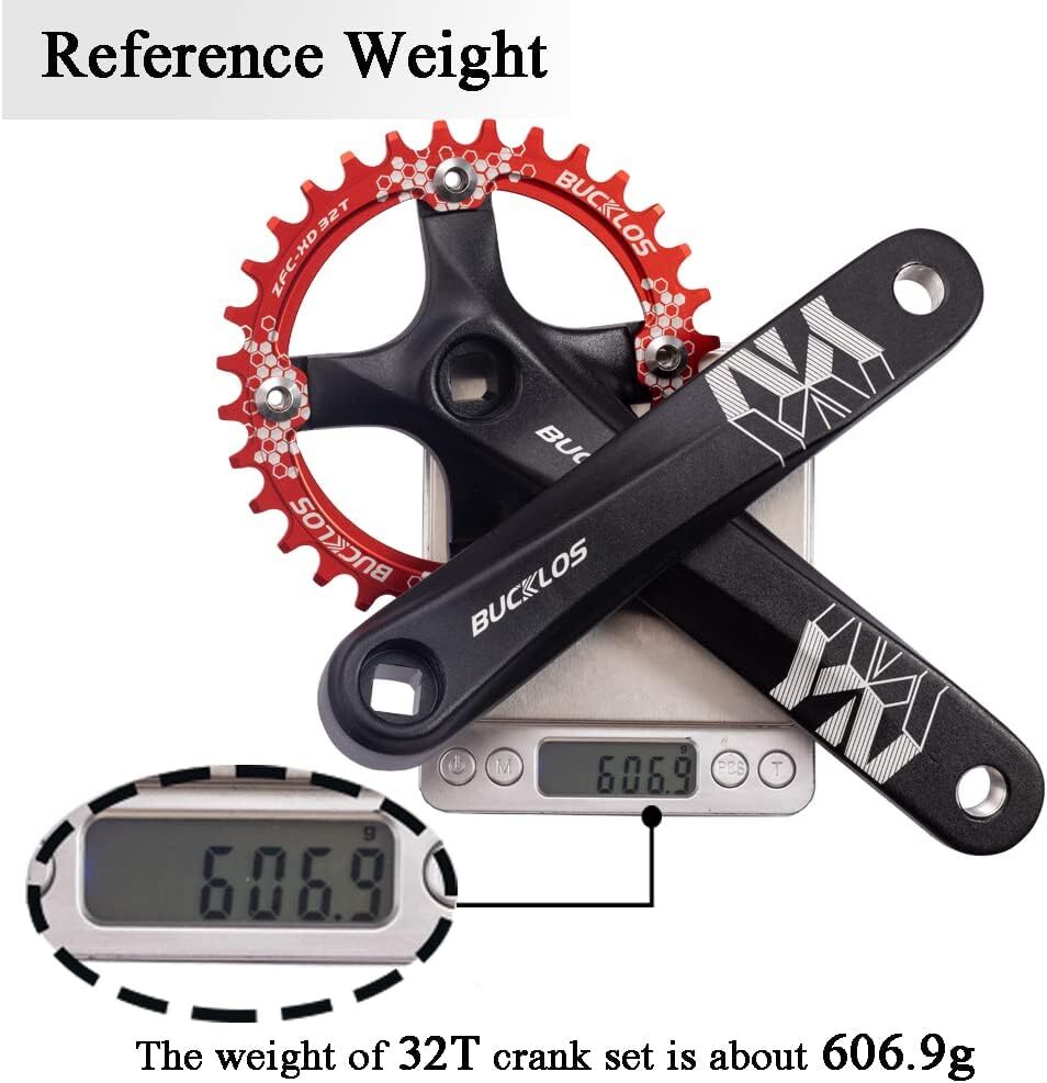 BUCKLOS 104bcd Bike Crank 30-42T Narrow Wide Single Chainring MTB Bike Crankset