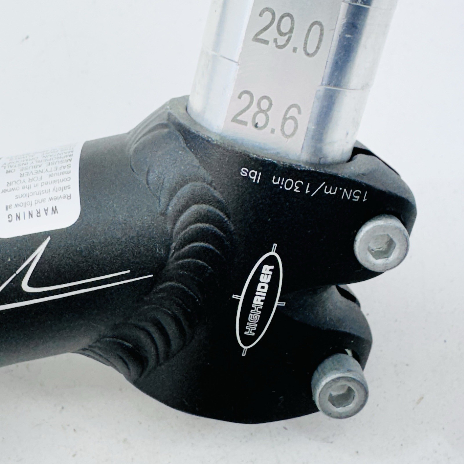 Vintage RavX Stem 1 1/8 in High Rider Threadless 31.8 mm MTB 75 mm Black A21