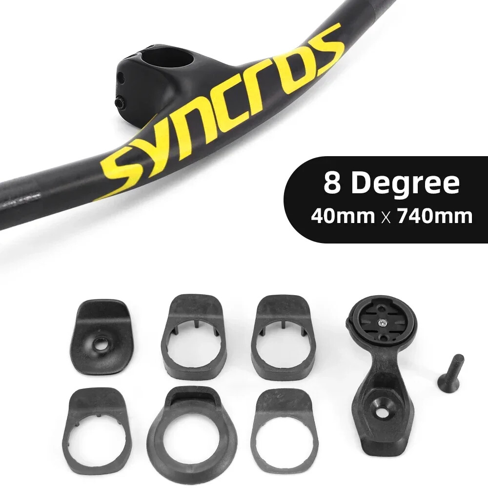 28.6mm -8 Degree Full Cabon Fiber MTB Bicycle Integrated Handlebar 740mm