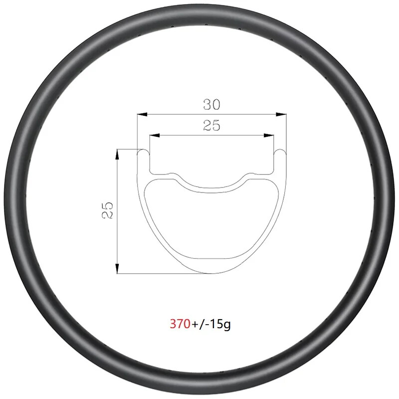 29er Mountain Bike Carbon Rim Clincher Tubeless 30mm Wide UD/3K/12K Matte/Glossy