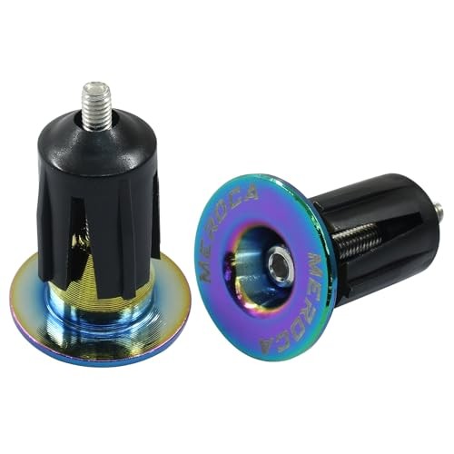 Bike Handlebar Plugs Bicykle Bar End Caps for Road Bike, MTB, BMX (1 Rainbow